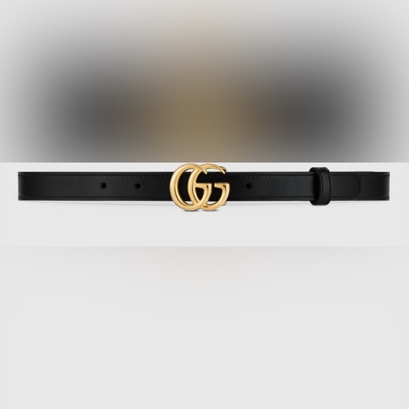 GUCCI GG MARMONT THIN LEATHER BELT WITH SHINY BUCKLE - Picture 3 of 7